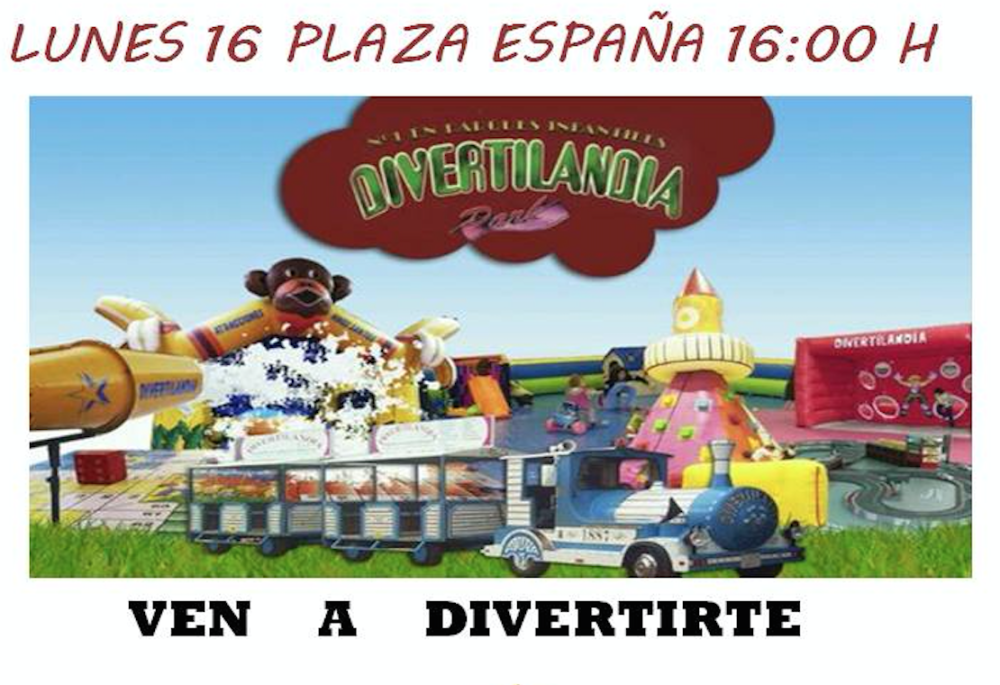 Atracciones para todos los niños el lunes 16 de mayo en la plaza España