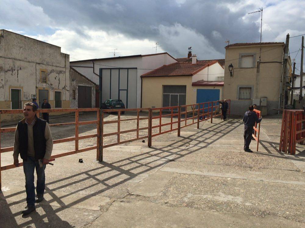La ACTC procede a la colocación de las talanqueras para su I Toro de San Isidro